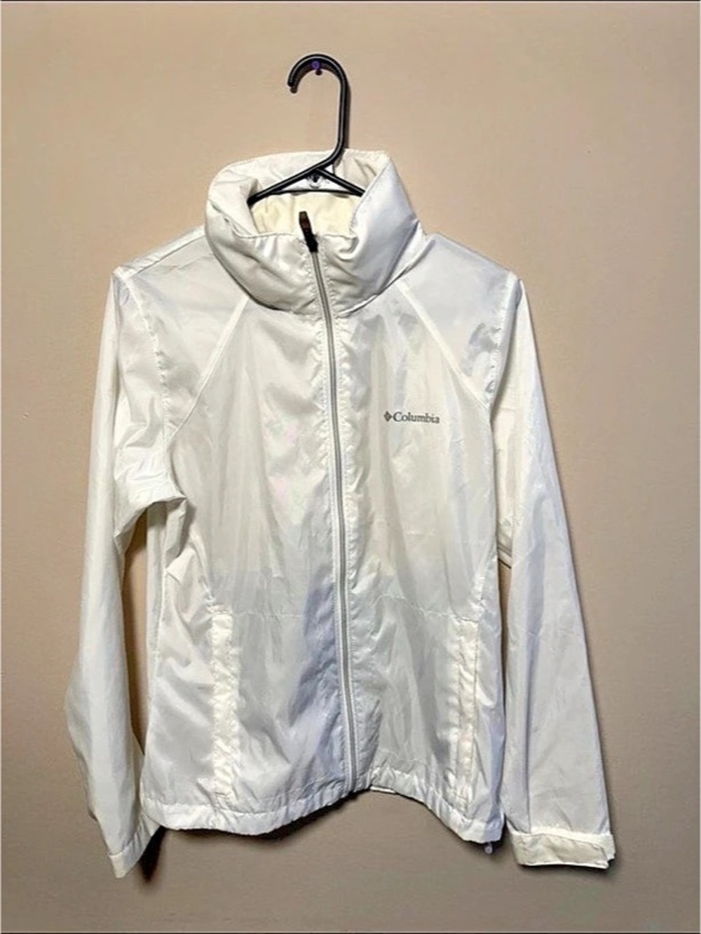Columbia Lightweight Windbreaker in White Size Medium Like New